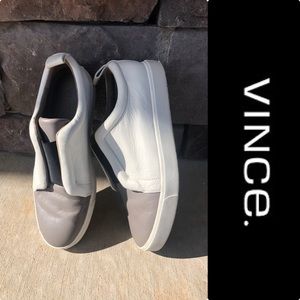 Vince Soft Leather Canvas Sneakers s8.5 Rtl:$140